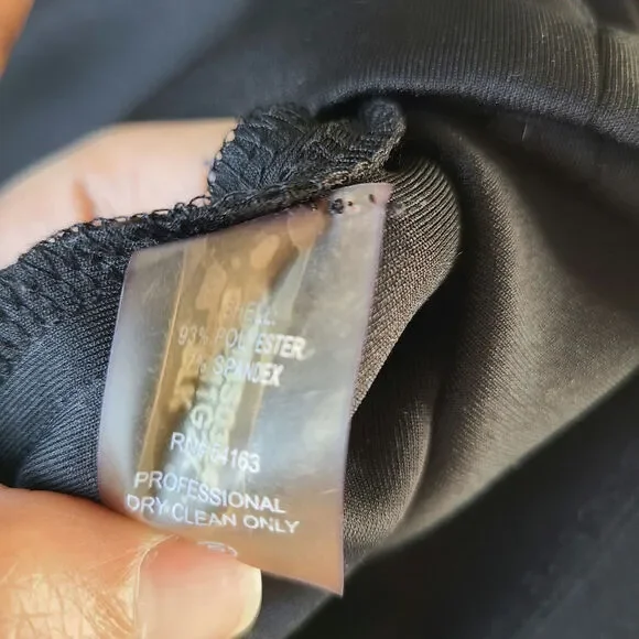 Calvin Klein Gold Zip Detailed Black Midi Cocktail Dress Size 10 - Picture 10 of 10